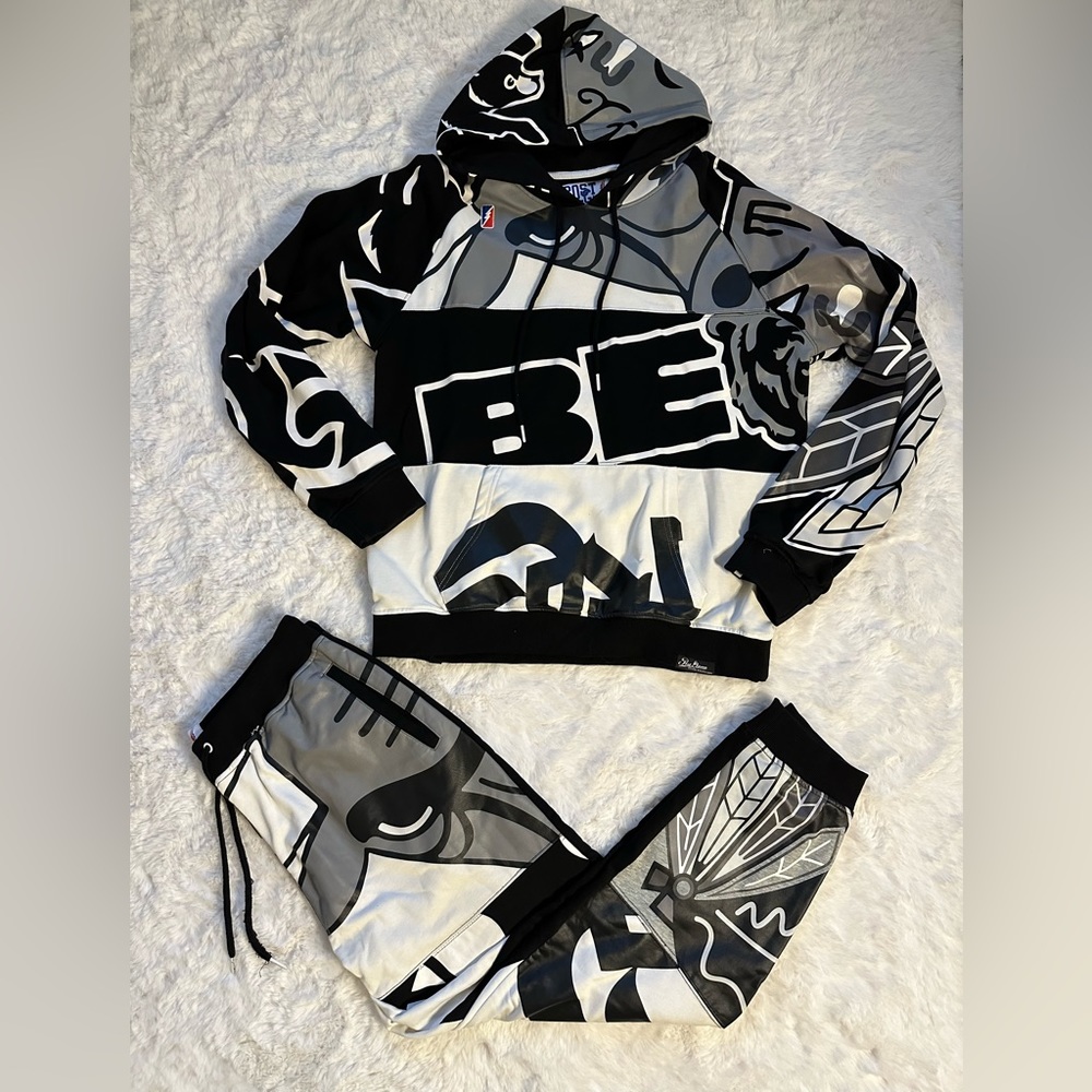 Post Game Jordan Essentials Allover Print Hoodie Pants Track Suit NBA